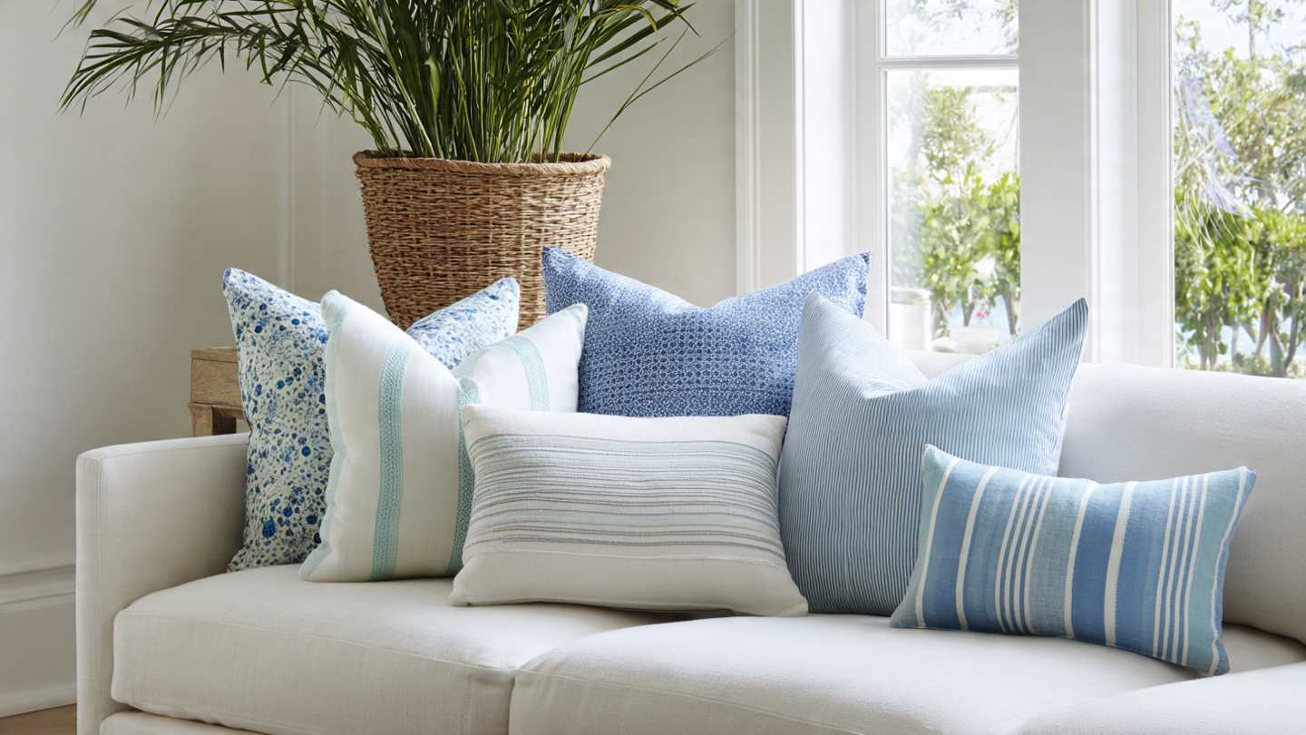 Interior styling with throw pillows