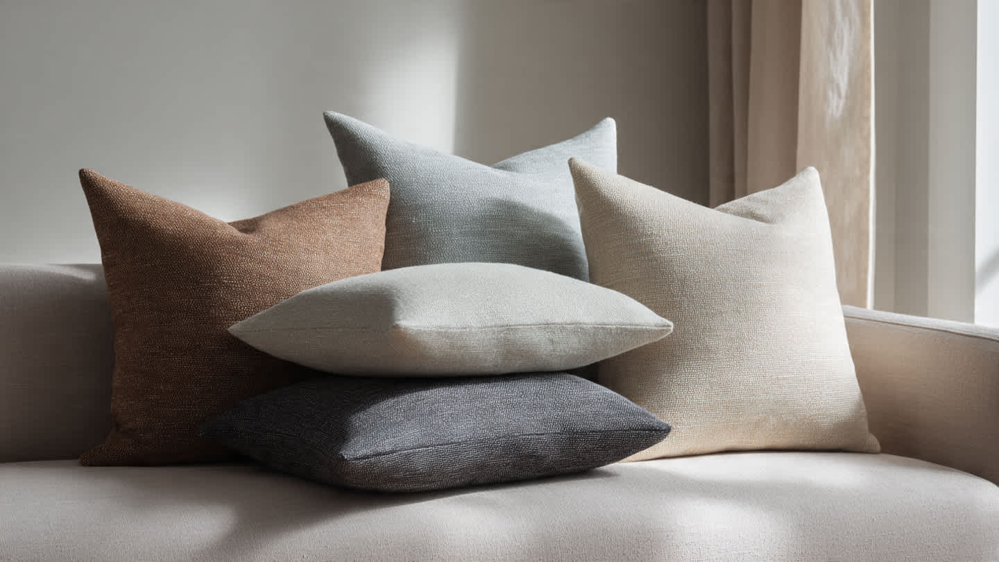 Neutral tone throw pillows